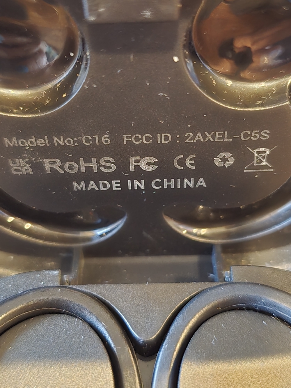 C16 Black Wireless Bluetooth Earbuds Ear Hooks Charging Case Tested Working - Picture 5 of 8